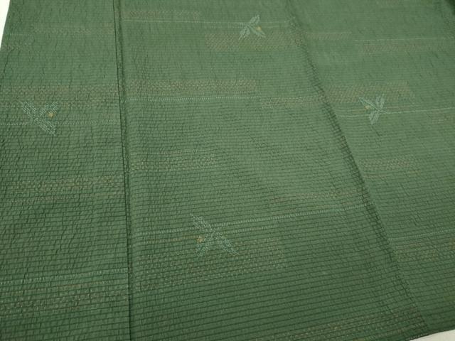 平和屋着物▽上質な小紋 単衣 横段文 ふくれ織 正絹 逸品 CAAV0968ou