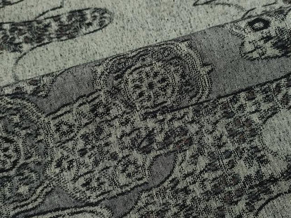 平和屋着物▽上質な紬　単衣　エ霞吉祥文　正絹　逸品　CAAV0970ou