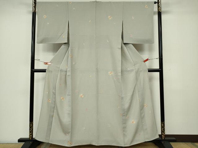 平和屋着物▽上質な小紋 単衣 草花丸文 鮫小紋柄 金彩 正絹 逸品 CAAV0974ou