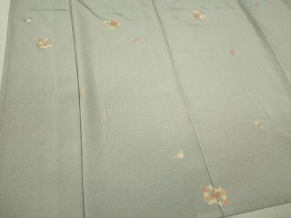 平和屋着物▽上質な小紋 単衣 草花丸文 鮫小紋柄 金彩 正絹 逸品 CAAV0974ou