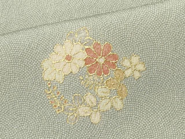 平和屋着物▽上質な小紋 単衣 草花丸文 鮫小紋柄 金彩 正絹 逸品 CAAV0974ou