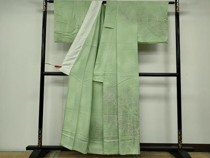 平和屋着物▽訪問着　単衣　刺繍　秋草文　暈し染め　金彩　正絹　逸品　CAAV0975ou