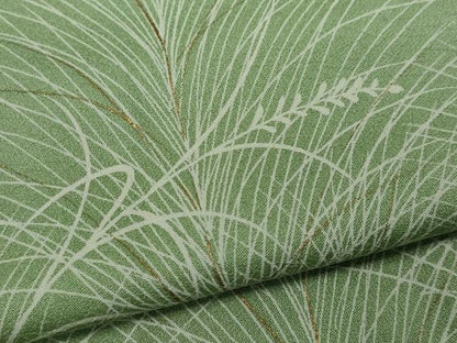 平和屋着物▽訪問着　単衣　刺繍　秋草文　暈し染め　金彩　正絹　逸品　CAAV0975ou