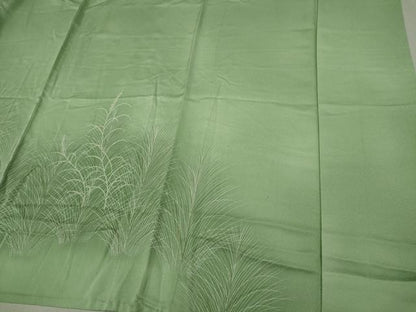平和屋着物▽訪問着　単衣　刺繍　秋草文　暈し染め　金彩　正絹　逸品　CAAV0975ou