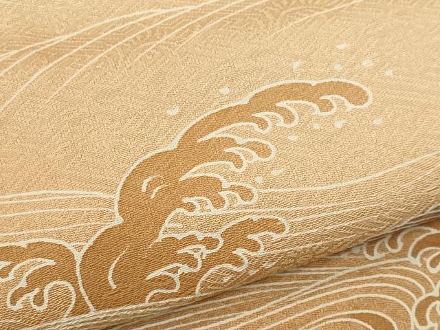 平和屋着物▽訪問着 単衣 刺繍 立波文 暈し染め 正絹 逸品 CAAV0977ou