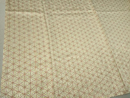 平和屋着物▽上質な小紋 単衣 麻の葉文様 正絹 逸品 CAAV0978ou