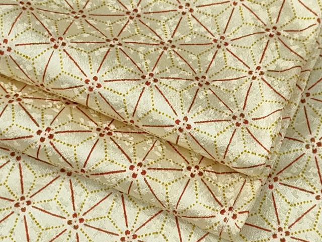 平和屋着物▽上質な小紋 単衣 麻の葉文様 正絹 逸品 CAAV0978ou