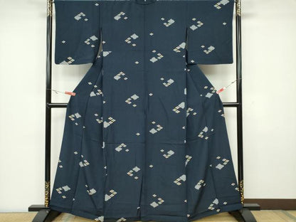 平和屋着物▽上質な小紋 単衣 吉祥花文 正絹 逸品 CAAV0979ou