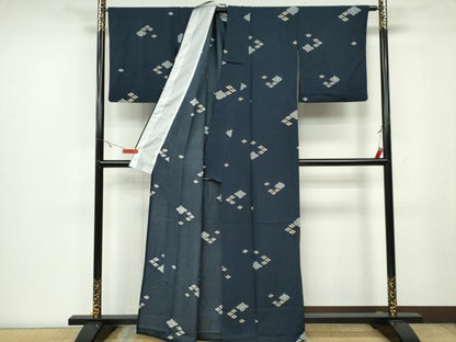 平和屋着物▽上質な小紋 単衣 吉祥花文 正絹 逸品 CAAV0979ou