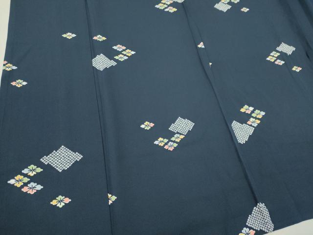 平和屋着物▽上質な小紋 単衣 吉祥花文 正絹 逸品 CAAV0979ou