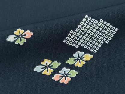 平和屋着物▽上質な小紋 単衣 吉祥花文 正絹 逸品 CAAV0979ou