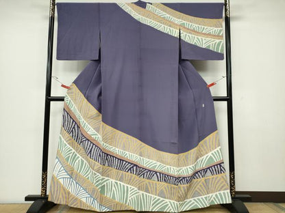 平和屋着物▽訪問着 単衣 作家物 流水吉祥文 金彩 正絹 逸品 CAAV0980ou