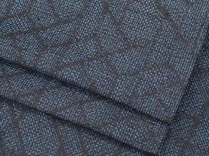 平和屋着物▽結城紬 単衣 幾何学文 正絹 逸品 CAAV0981ou
