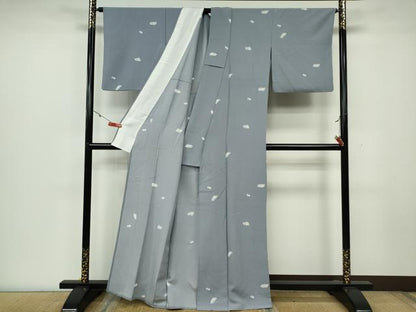平和屋着物▽上質な小紋 単衣 地紙重ね吉祥文 正絹 逸品 CAAV0982ou