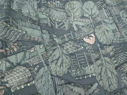 平和屋着物▽上質な小紋 単衣 ろうけつ染め 風景草木文 正絹 逸品 CAAV0983ou