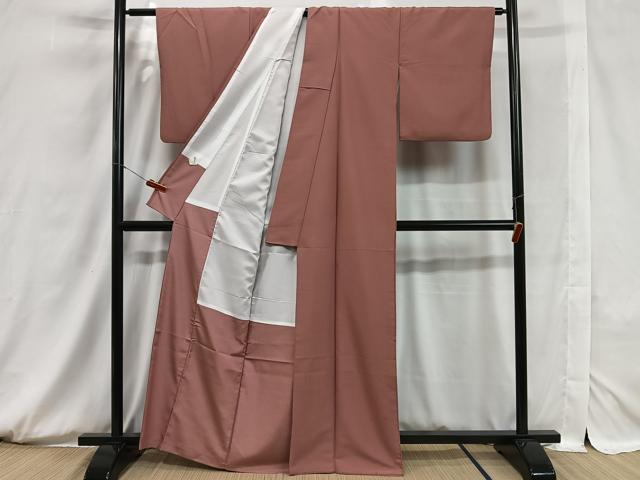 平和屋着物■色無地　京紫色　洗える着物　CAAV1493kb