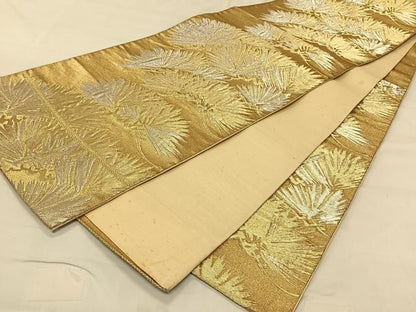 平和屋着物◎六通柄袋帯 枝松文 金銀糸 正絹 逸品 CAAV1616qv