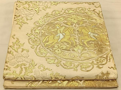 平和屋着物◎六通柄袋帯　狩猟文　金銀糸　正絹　逸品　CAAV1618qv