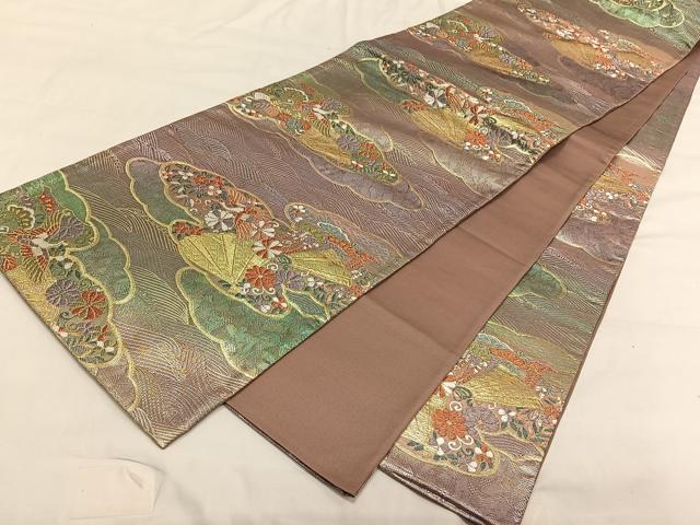 平和屋着物◎六通柄袋帯 花鳥文 金糸 正絹 逸品 CAAV1630qv