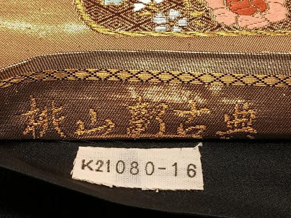 平和屋着物◎六通柄袋帯 唐織 桃山郭古典 金糸 正絹 逸品 CAAV1682qv