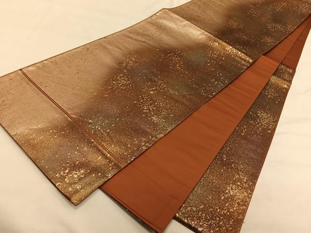 平和屋着物◎六通柄袋帯　霞文　引箔　正絹　逸品　CAAV1750qv