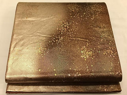 平和屋着物◎六通柄袋帯　霞文　引箔　正絹　逸品　CAAV1750qv