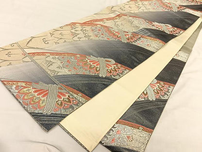 平和屋着物◎六通柄袋帯　唐織　正倉院更紗花文　金銀糸　正絹　逸品　CAAV1764qv