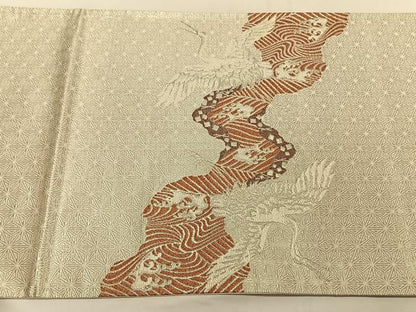 平和屋着物◎太鼓柄袋帯 延寿古典文 プラチナ箔 正絹 逸品 CAAV1781qv