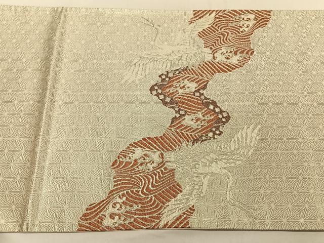 平和屋着物◎太鼓柄袋帯 延寿古典文 プラチナ箔 正絹 逸品 CAAV1781qv