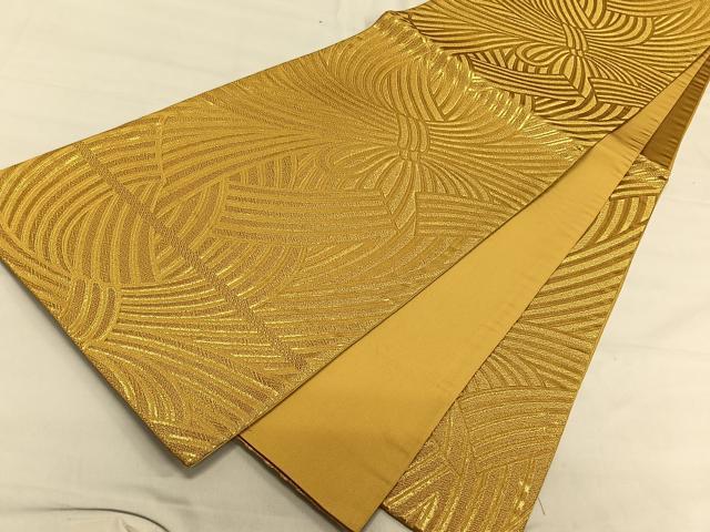 平和屋着物◎六通柄袋帯 束ね熨斗 金糸 正絹 逸品 CAAV1807qv