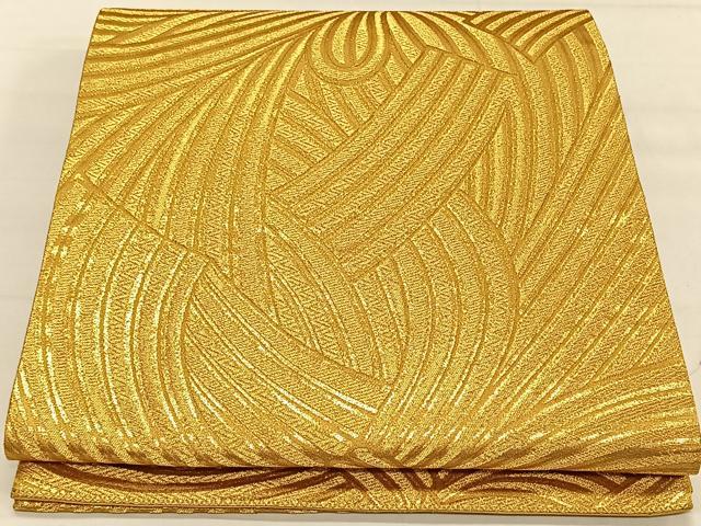 平和屋着物◎六通柄袋帯 束ね熨斗 金糸 正絹 逸品 CAAV1807qv