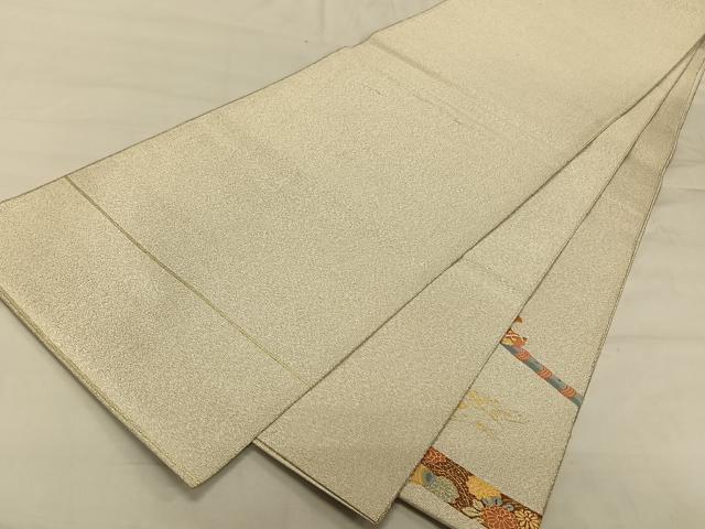 平和屋着物◎太鼓柄袋帯 綴れ 横笛動物花文 金銀糸 正絹 逸品 CAAV1811qv