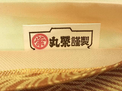 平和屋着物◎太鼓柄袋帯　箔散らし文　金銀彩　引箔　正絹　逸品　CAAV1813qv