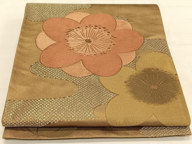 平和屋着物◎六通柄袋帯　舞梅文　金糸　CAAV1824qv