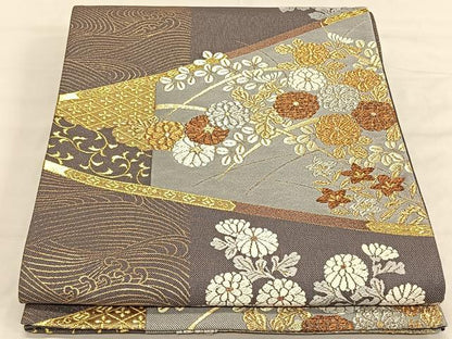 平和屋着物◎六通柄袋帯　唐織　吉祥花文　金銀糸　正絹　逸品　CAAV1836qv