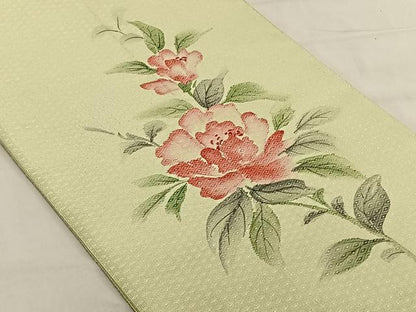 平和屋着物◎西陣　太鼓柄袋帯　作家物　手描き　枝花文　正絹　逸品　CAAV1850qv
