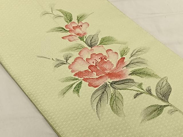 平和屋着物◎西陣　太鼓柄袋帯　作家物　手描き　枝花文　正絹　逸品　CAAV1850qv