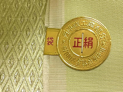 平和屋着物◎西陣　太鼓柄袋帯　作家物　手描き　枝花文　正絹　逸品　CAAV1850qv