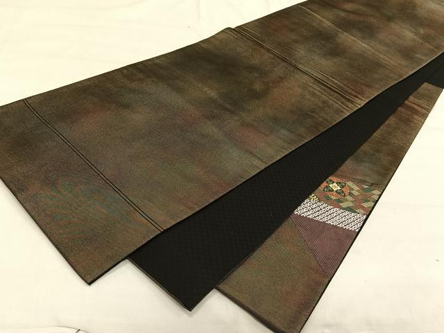 平和屋着物◎太鼓柄袋帯　切嵌　吉祥文　金糸　正絹　逸品　CAAV1854qv