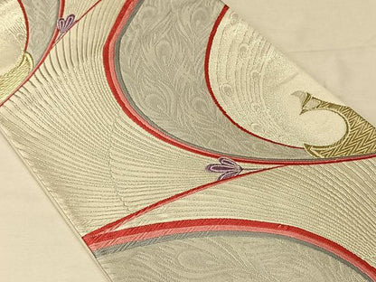 平和屋着物◎六通柄袋帯 唐織 金銀糸 正絹 逸品 CAAV1872qv