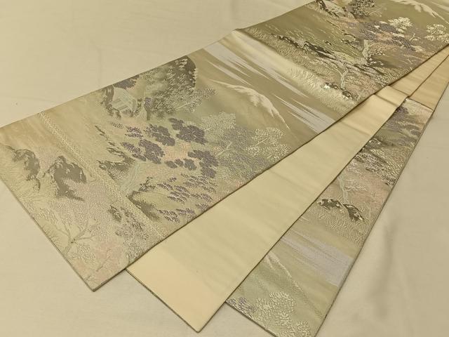 平和屋着物◎六通柄袋帯 芹生の里 プラチナ二重箔錦 正絹 逸品 CAAV1873qv