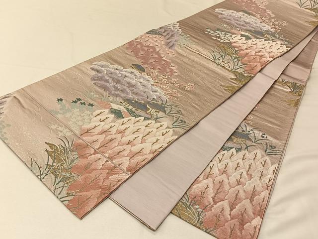 平和屋着物◎六通柄袋帯 唐織 錦袋洛園 金銀糸 正絹 逸品 CAAV1889qv
