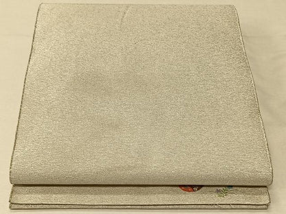 平和屋着物◎全通柄袋帯　霞文　楽器　ワンポイント　銀糸　正絹　逸品　CAAV1896qv