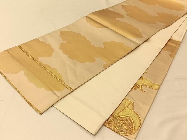 平和屋着物◎太鼓柄袋帯 唐織 山鉾 金糸 正絹 逸品 CAAV1897qv