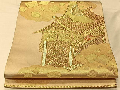 平和屋着物◎太鼓柄袋帯 唐織 山鉾 金糸 正絹 逸品 CAAV1897qv