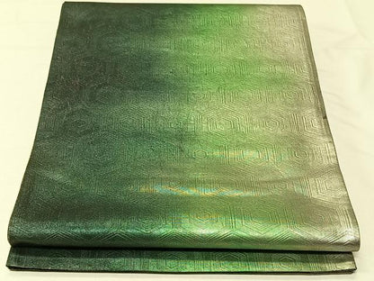 平和屋着物◎六通柄袋帯 亀甲繋ぎ 黒地 正絹 逸品 CAAV1898qv