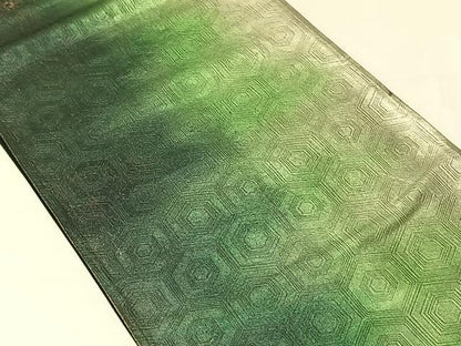 平和屋着物◎六通柄袋帯 亀甲繋ぎ 黒地 正絹 逸品 CAAV1898qv