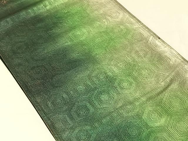 平和屋着物◎六通柄袋帯 亀甲繋ぎ 黒地 正絹 逸品 CAAV1898qv