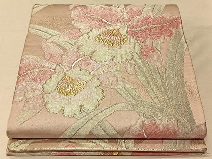 平和屋着物◎六通柄袋帯 カトレア 金銀糸 正絹 逸品 CAAV1899qv