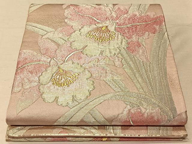 平和屋着物◎六通柄袋帯 カトレア 金銀糸 正絹 逸品 CAAV1899qv